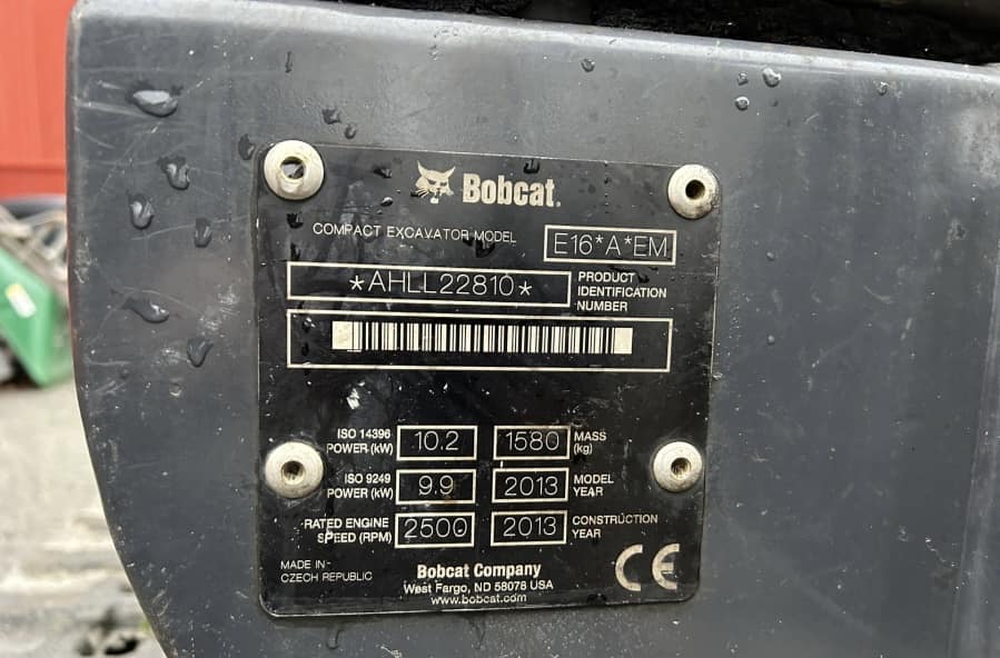 Équipement compact Bobcat E16 2013