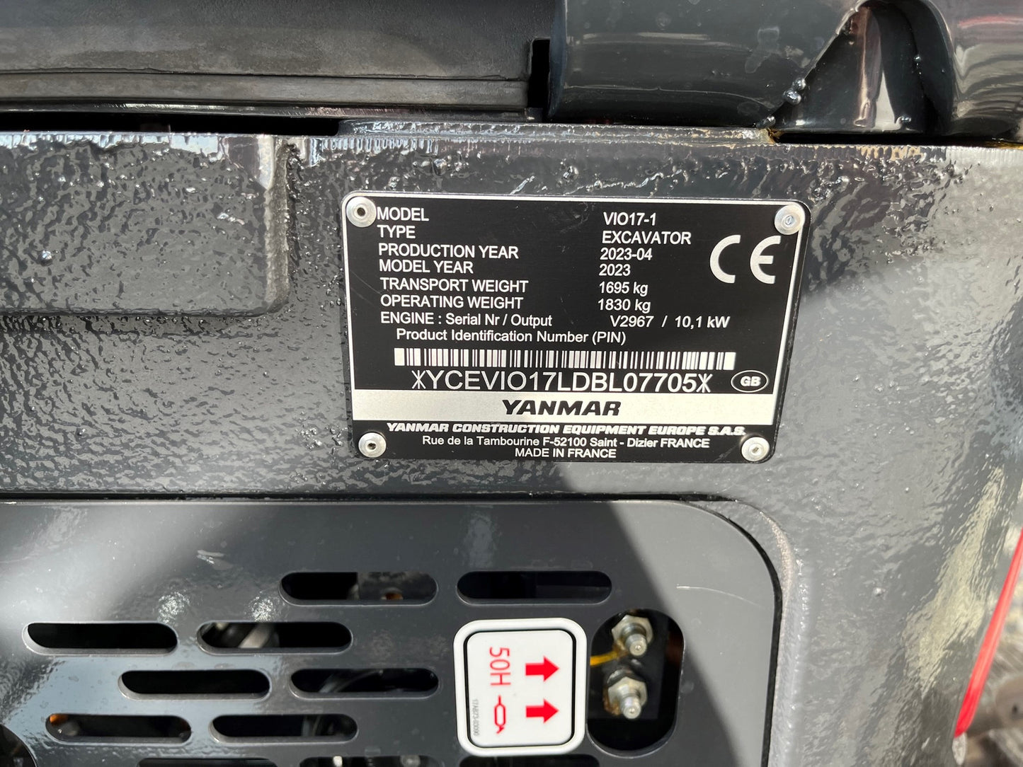 Équipement compact Yanmar Vio17 2023 1,75t 5h