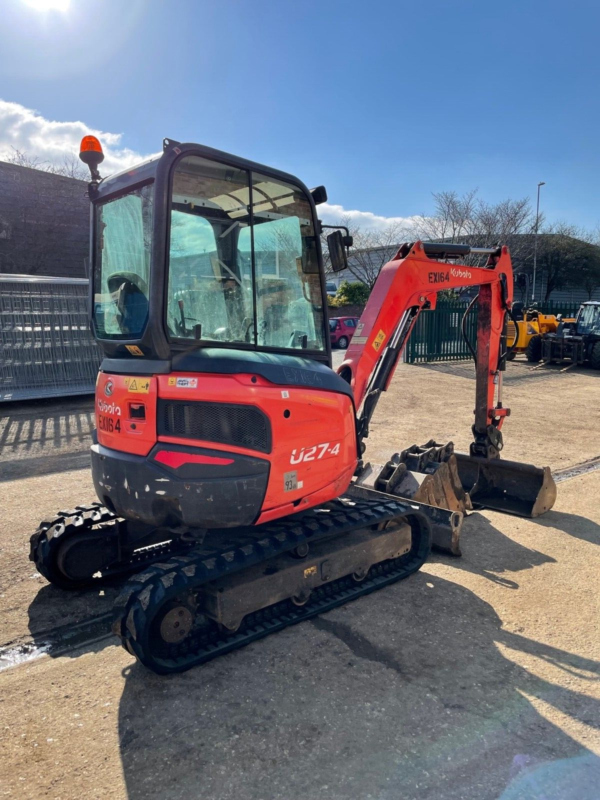 Mini-Pelle Kubota U27-4 – 2016 – 2,7T – Cabine Climatisée + 3 Godets
