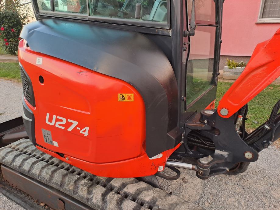 Mini-Pelle Kubota U27-4 – 2017 – 2,7T – Révisée, Cabine Chauffée, 3 Godets