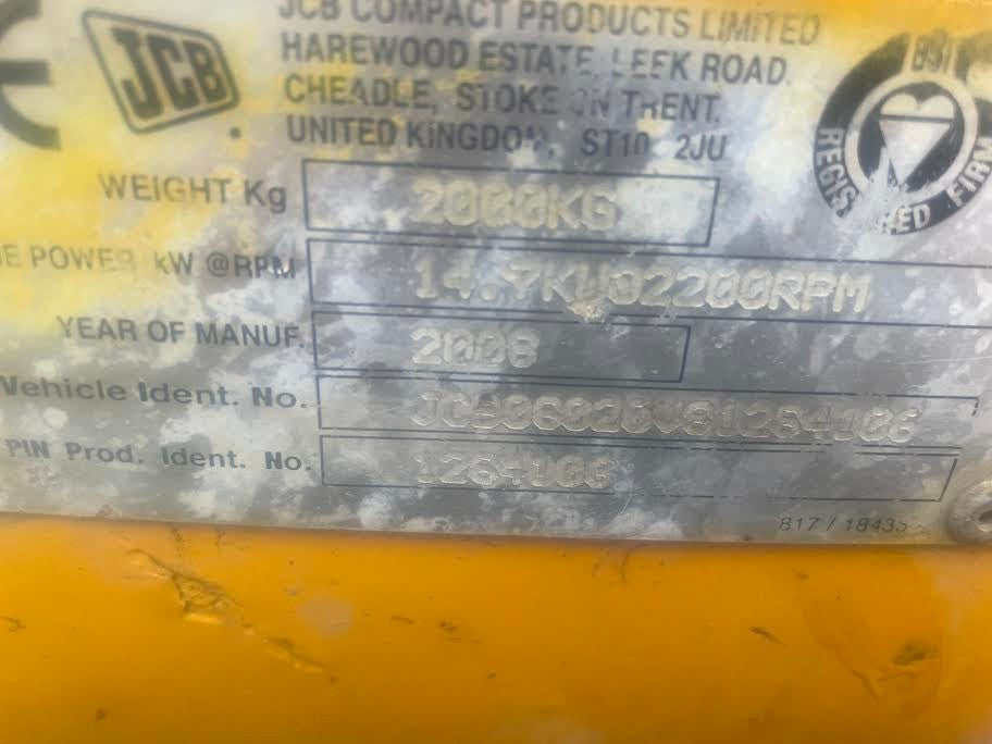 Mini pelle JCB 8020 2008 2t 2713h