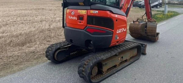 Mini-Pelle Kubota U27-4 – 2018 – 2,7T – Attache Rotative, Cabine Chauffée, 3 Godets