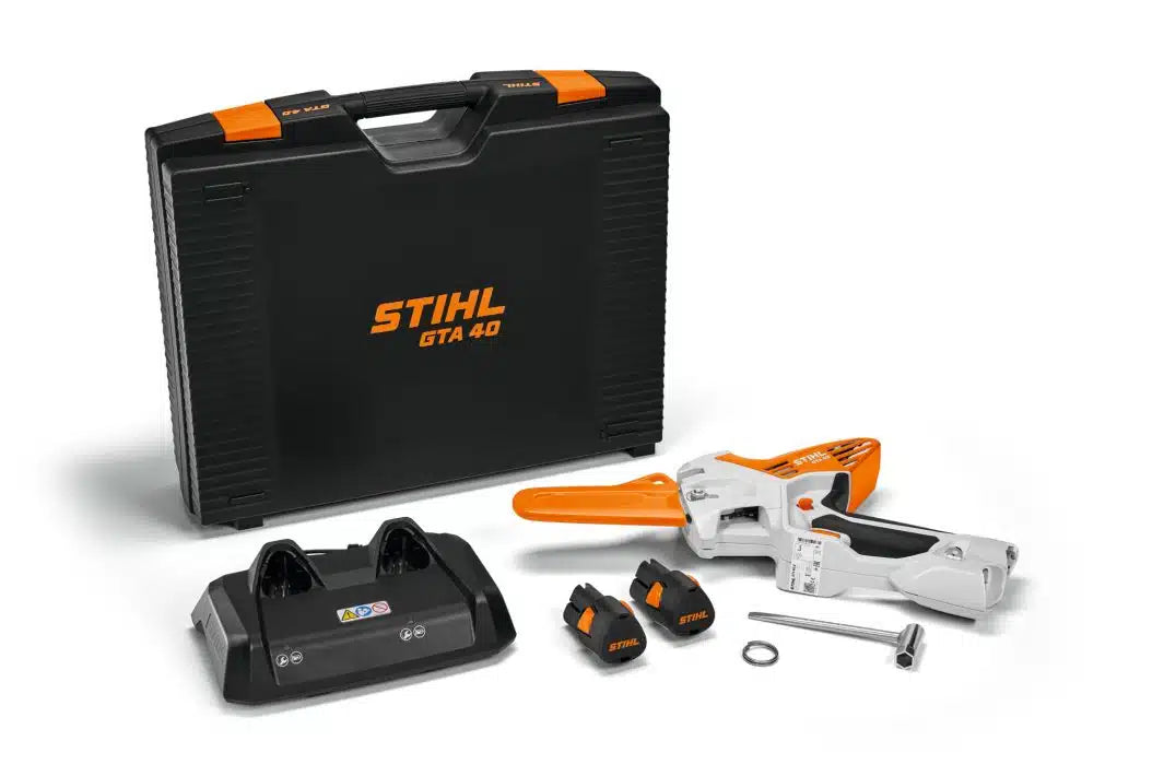 Scie à main à batterie STIHL GTA 40 – Pack 2 batteries AS 2, chargeur AL 5-2 et mallette