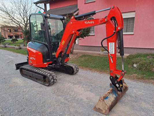 Mini-Pelle Kubota U27-4 – 2017 – 2,7T – Révisée, Cabine Chauffée, 3 Godets