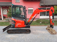 Mini-Pelle Kubota U27-4 – 2017 – 2,7T – Révisée, Cabine Chauffée, 3 Godets